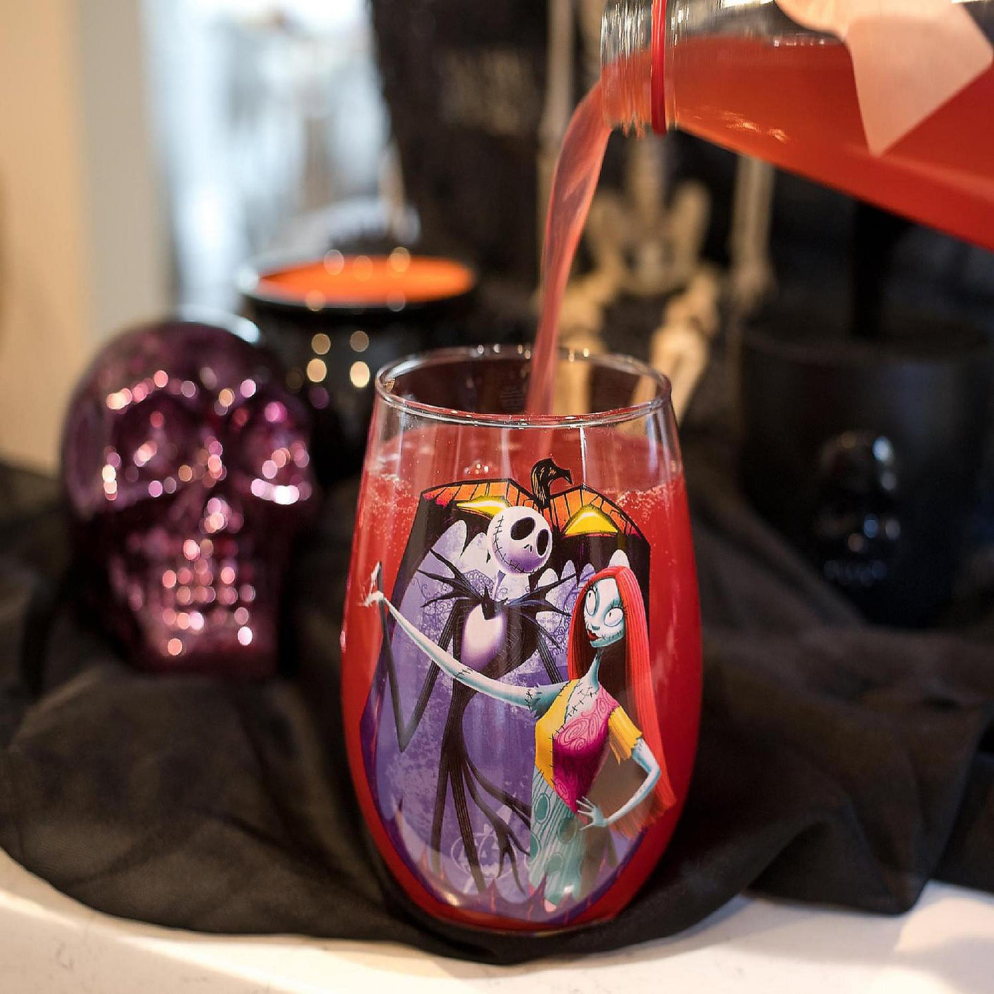 The Nightmare Before Christmas "Meant To Be" Stemless Glass Holds 20 Ounces | USA Decoration®
