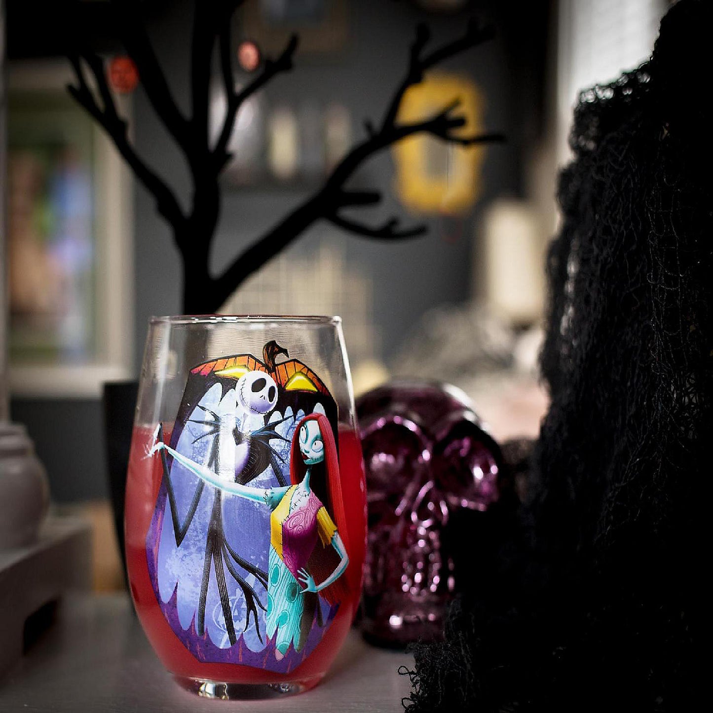The Nightmare Before Christmas "Meant To Be" Stemless Glass Holds 20 Ounces | USA Decoration®