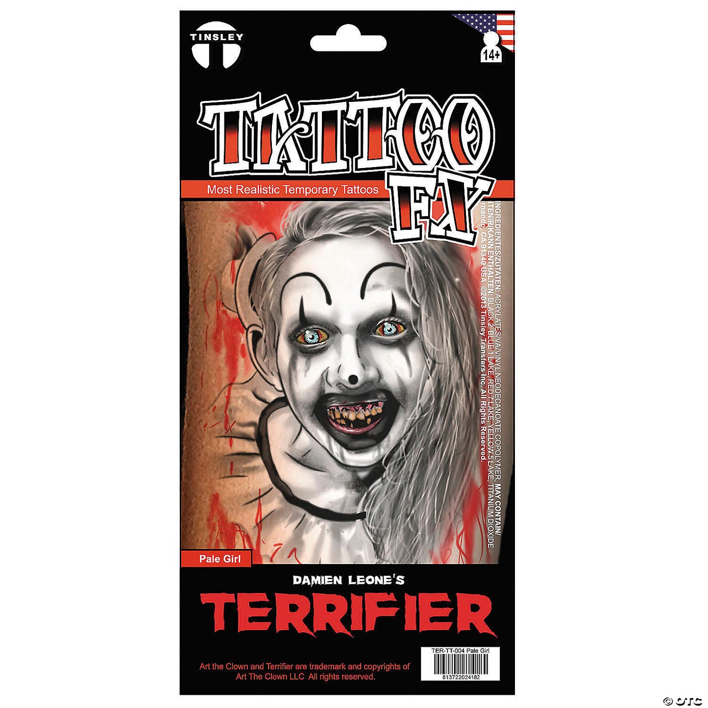 Tinsley Transfers Terrifier 3™ Pale Girl Temporary Tattoo