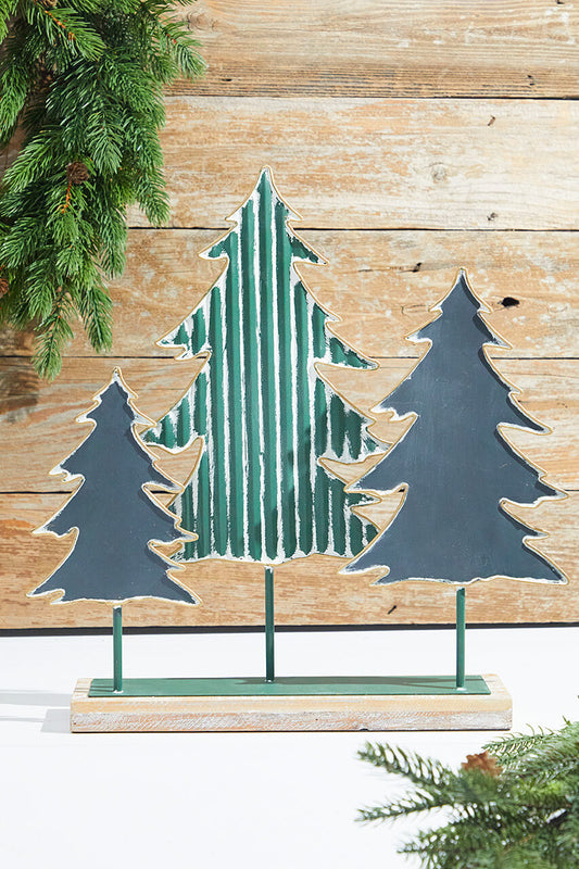 17.5” Decorative Trees on Stand for Rustic or Modern Holiday Displays