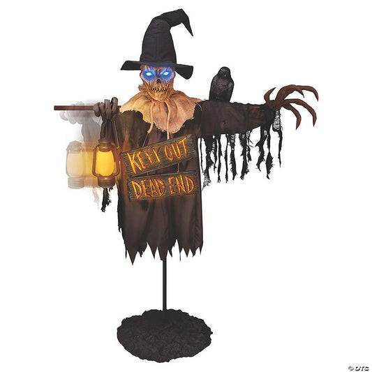 78-Inch Animated Scarecrow with Lantern and Sign Halloweeen Decoration | USA Decoration®