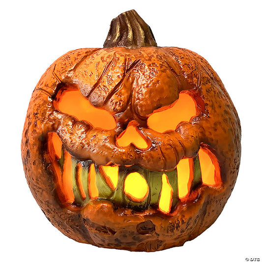 8" Rotten Flaming Pumpkin™ With Timer Halloween Decoration | USA Decoration®