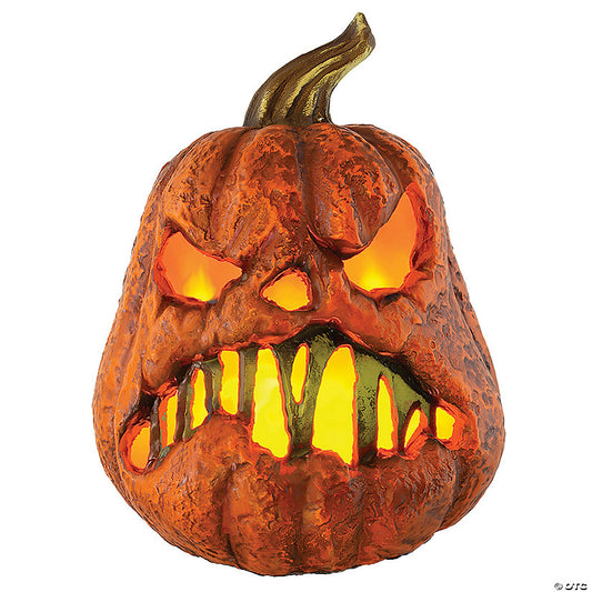 8" Rotten Flaming Pumpkin™ With Timer Style B Halloween Decoration | USA Decoration®