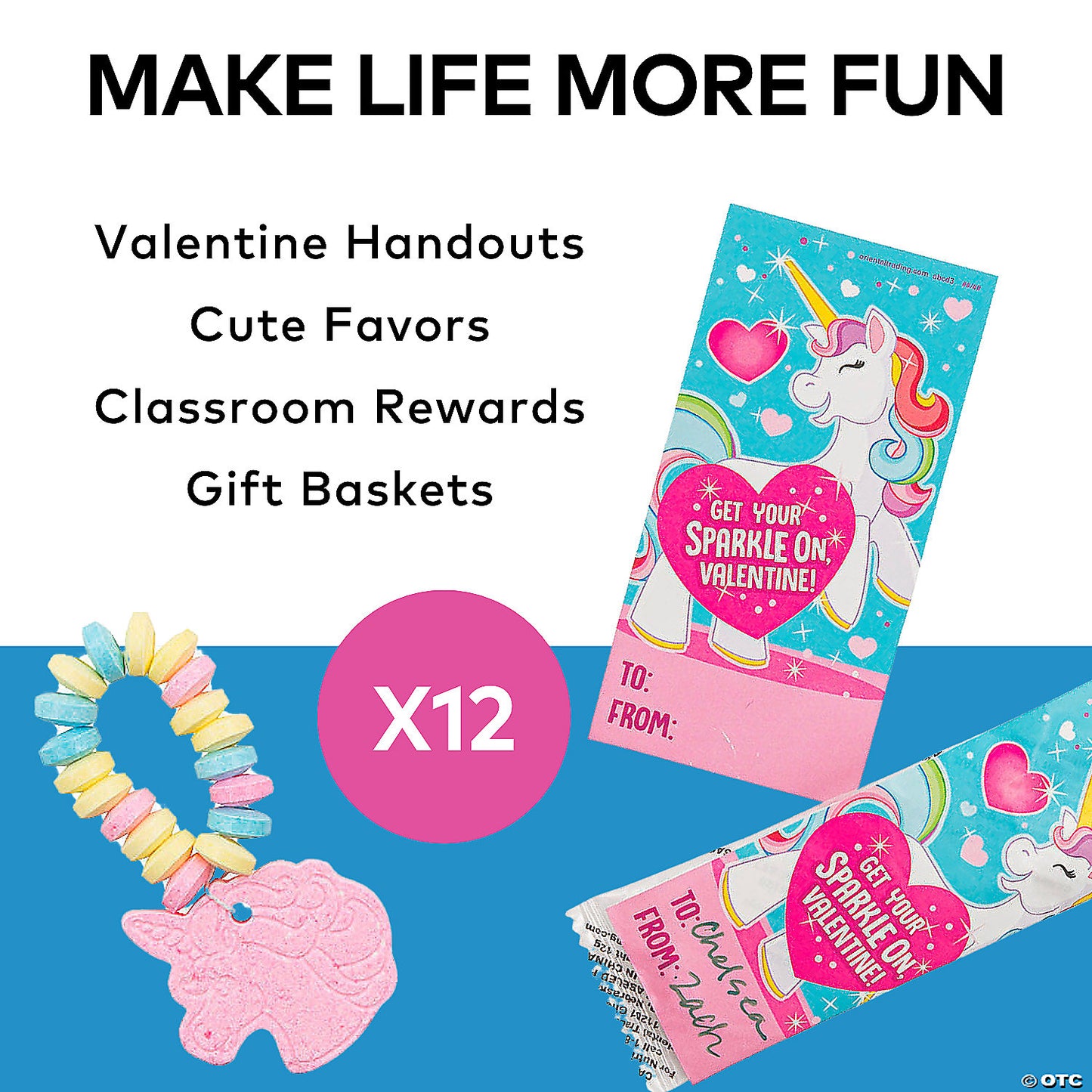 Unicorn Candy Bracelets Valentine Exchanges for 12