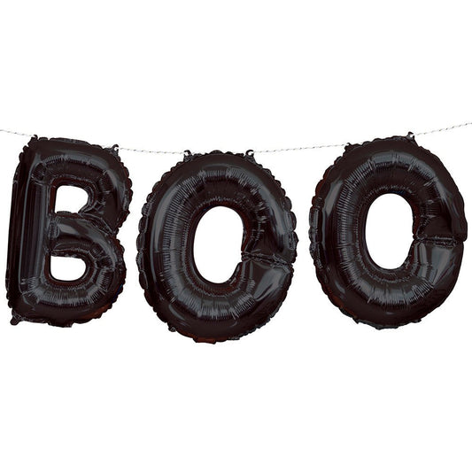 14 inch BOO FOIL LETTER BALLOON BANNER KIT (AIR-FILL ONLY) | USA Decoration®