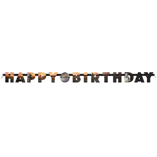6.5ft MANDALORIAN - THE CHILD JOINTED HAPPY BIRTHDAY BANNER | USA Decoration®