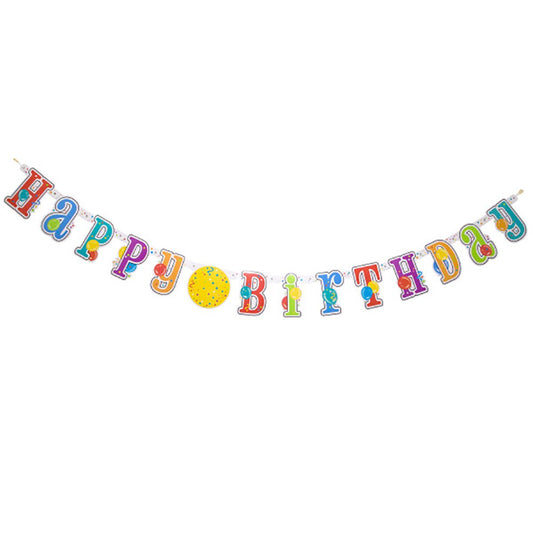 7ft HAPPY BIRTHDAY JOINTED BANNER WITH STICKERS | USA Decoration®