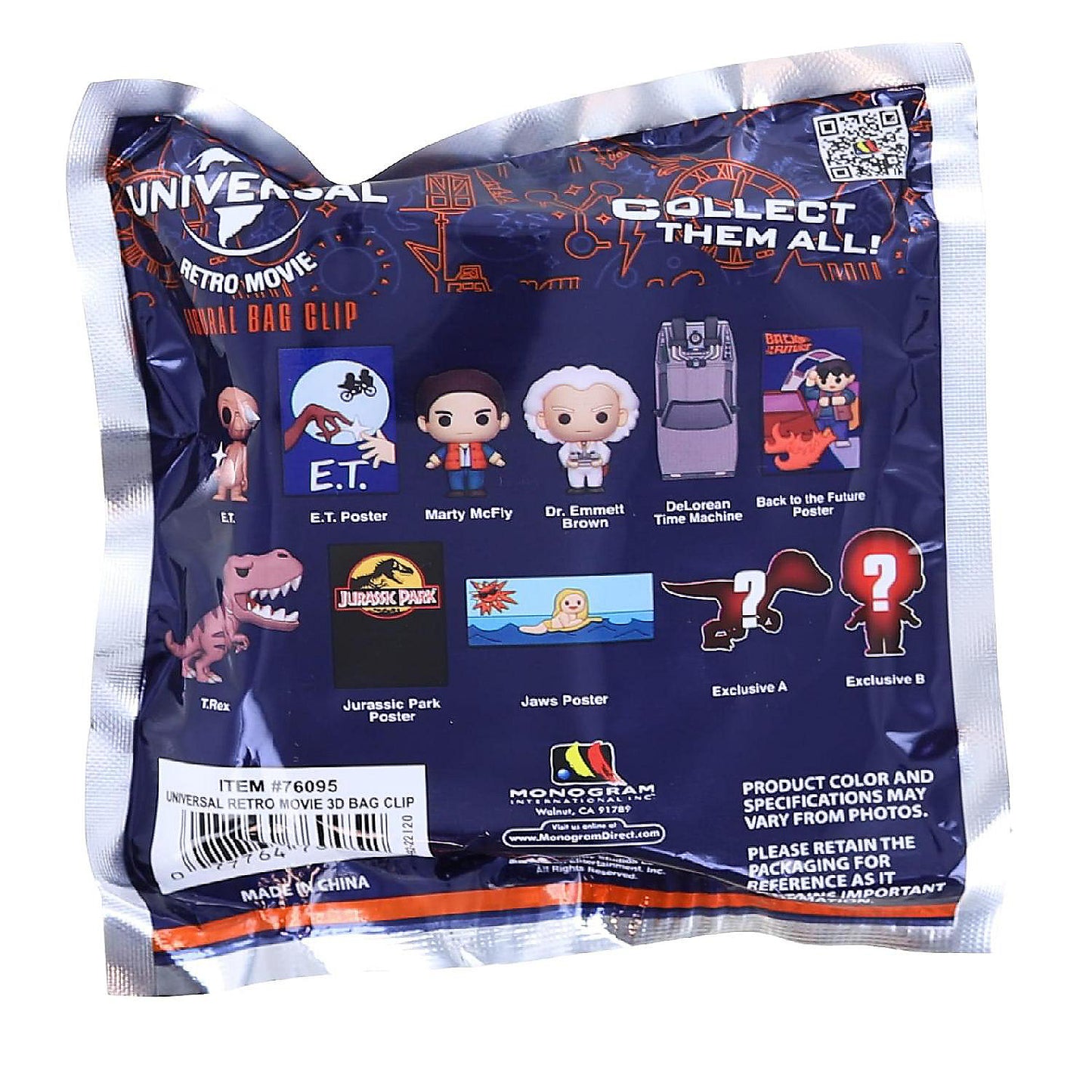 Universal Retro Movies 3D Foam Bag Clip 1 Random | USA Decoration®