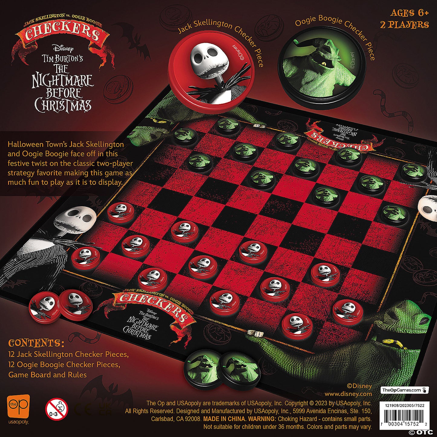 USAopoly Checkers: Disney Tim Burton The Nightmare Before Christmas | USA Decoration®
