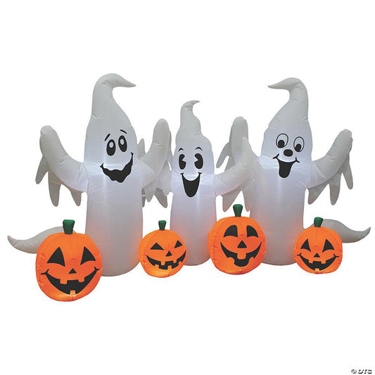 1 Piece(s): 6 Ft. 1" Blow Up Inflatable Ghosts with Pumpkins Halloween Decoration | USA Decoration®