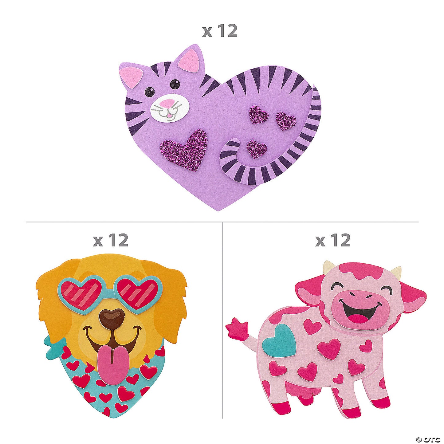Valentine’s Day Animal Magnet Craft Kit Assortment – 36 Pc. | USA Decoration®