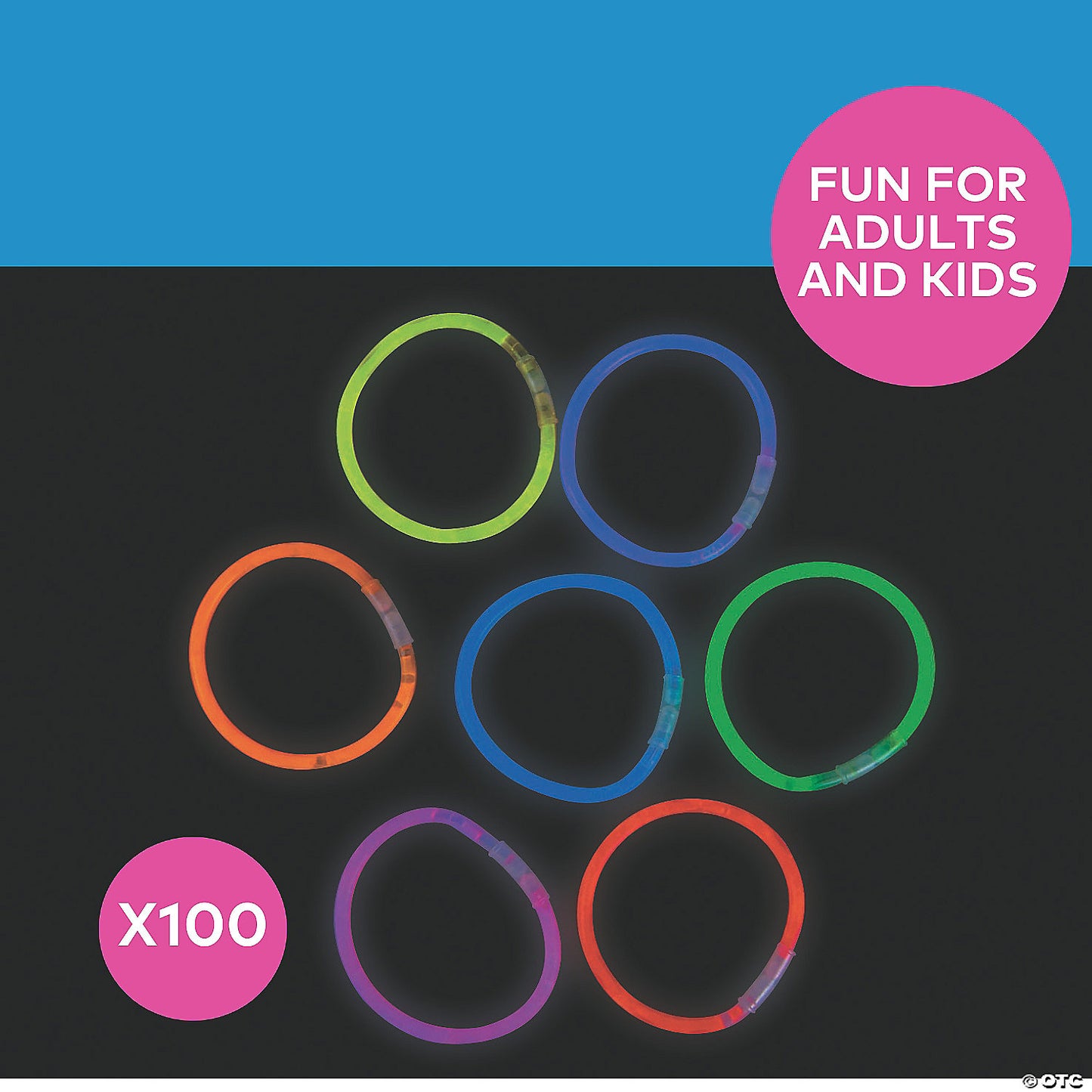 Vibrant Premium Glow Bracelets - 100 Pc. Assortment for Parties | USA Decoration®