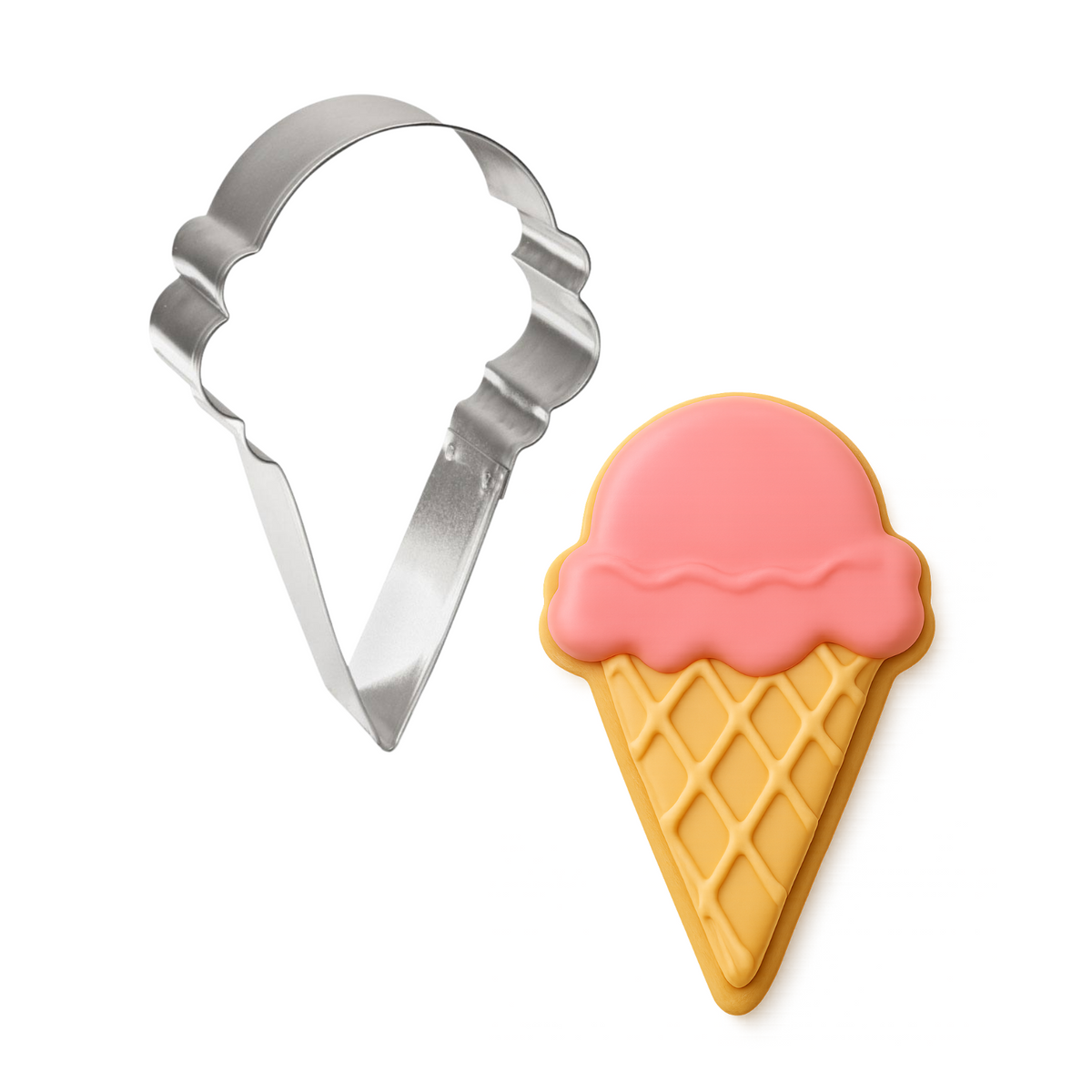 Ice Cream Cone Cookie Cutter 4 in B1558