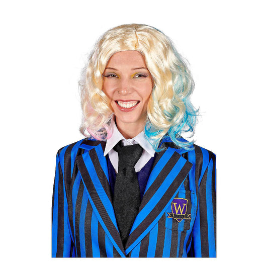 Wednesday Inspired Gothic Girls Friend Blonde Adult Costume Wig