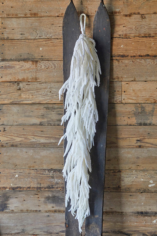 48” Real Touch Flocked White Norfolk Garland Snowy Faux Greenery for Winter & Holiday Decor