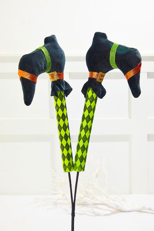 30" Witch Legs Spray for Whimsical and Spooky Halloween Decorations