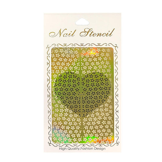 Wrapables Gold Nail Art Guide Large Nail Stencil Sheet - Lily
