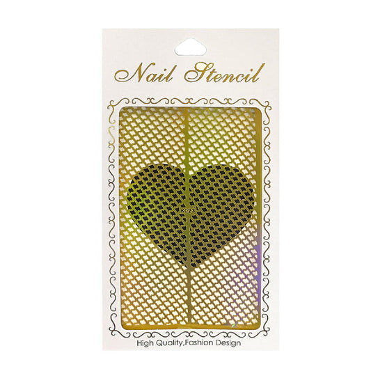 Wrapables Gold Nail Art Guide Large Nail Stencil Sheet - Scroll