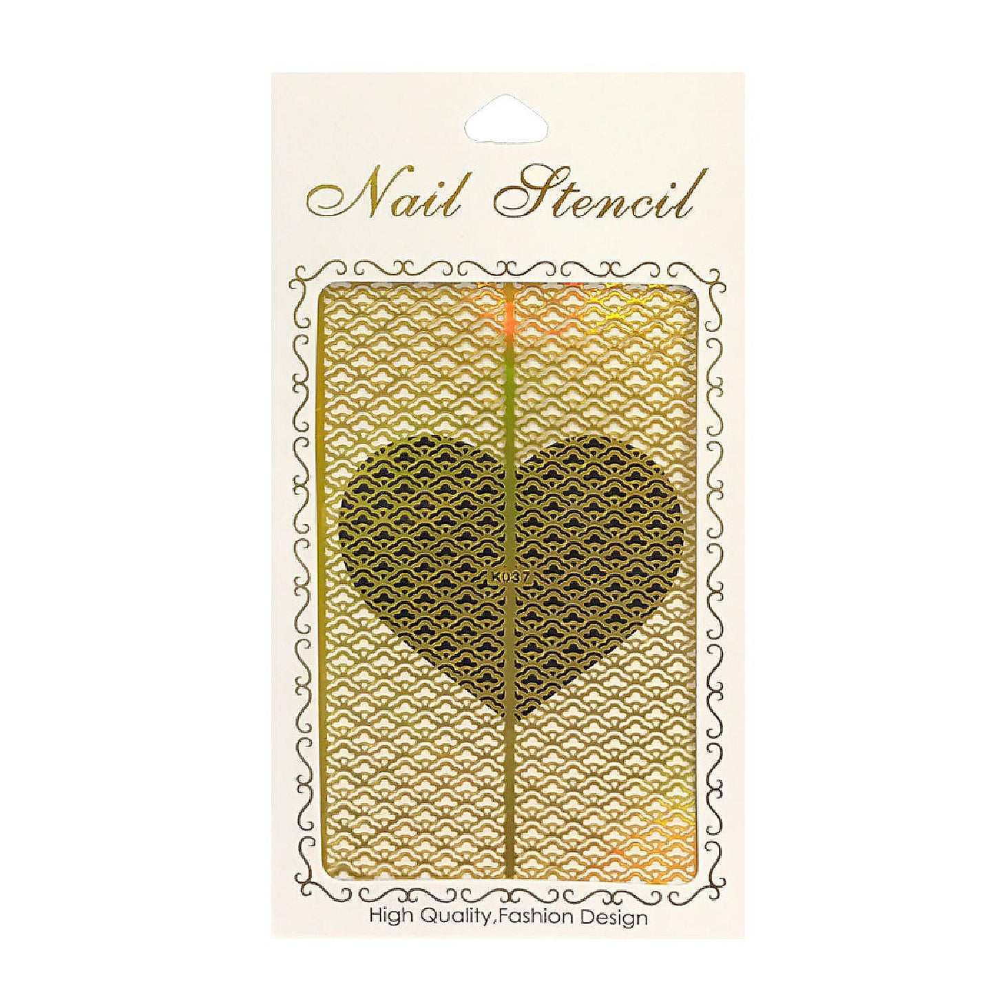 Wrapables Gold Nail Art Guide Large Nail Stencil Sheet - Sunrise