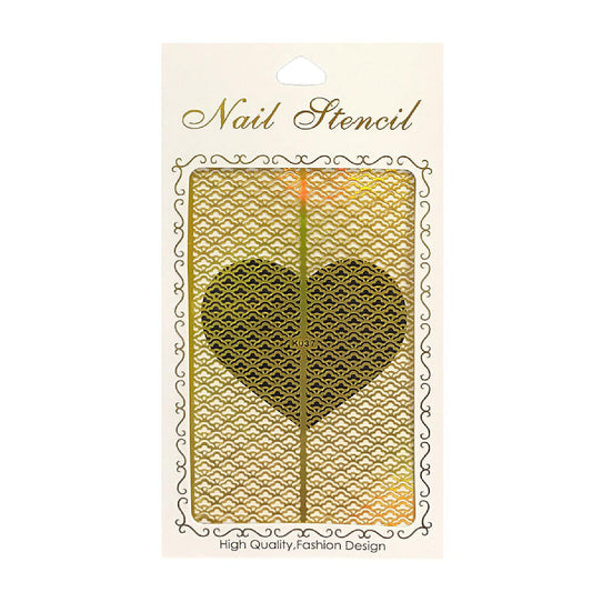 Wrapables Gold Nail Art Guide Large Nail Stencil Sheet - Sunrise