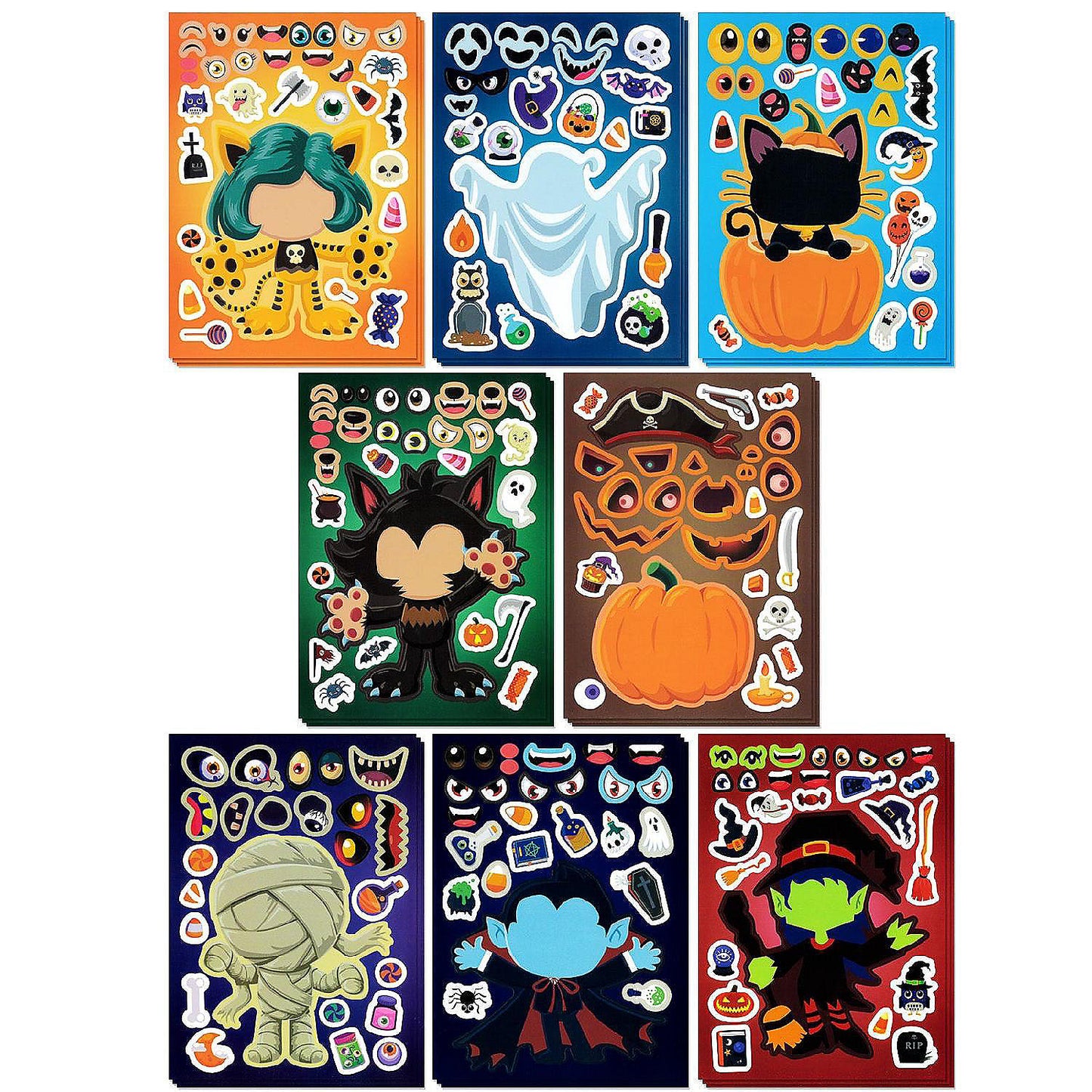 1 Set(s): Wrapables Make Your Own Halloween Stickers, Make a Face 24 Sheets | USA Decoration®