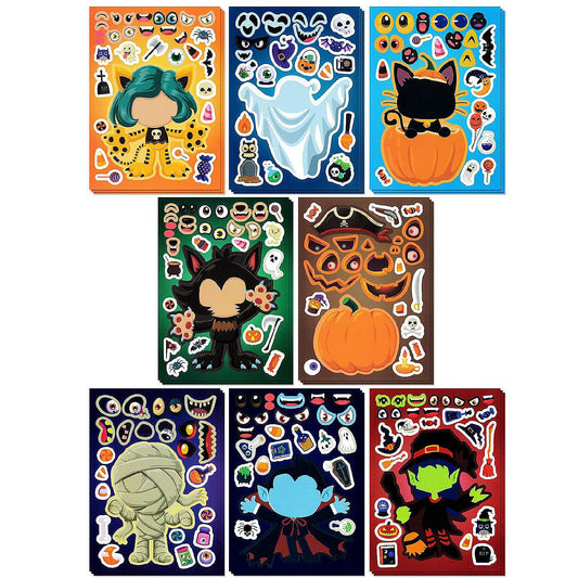 1 Set(s): Wrapables Make Your Own Halloween Stickers, Make a Face 24 Sheets | USA Decoration®