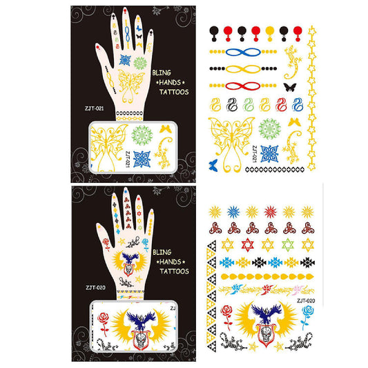 Wrapables Metallic Body Art Hand Tattoos, Carefree and Rebel