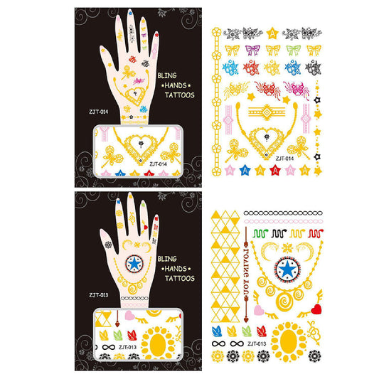 Wrapables Metallic Body Art Hand Tattoos, Loving You