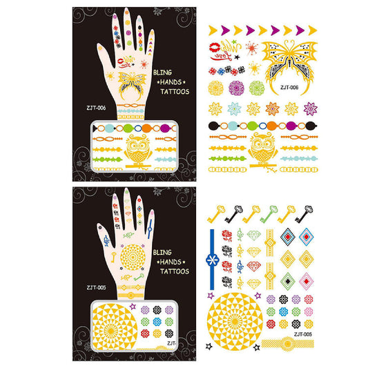 Wrapables Metallic Body Art Hand Tattoos, Spunky Love