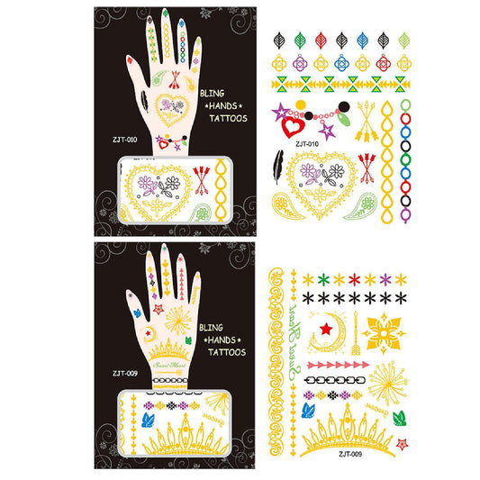 Wrapables Metallic Body Art Hand Tattoos, Sweet Heart