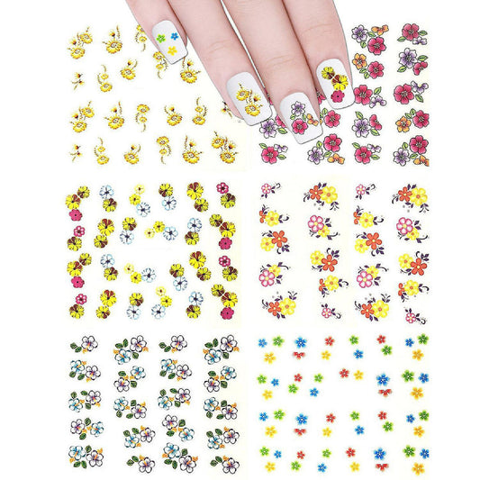 Wrapables Tropical Flowers Water Slide Nail Art Decals Water Transfer Nail Decals (132 Nail Decals)