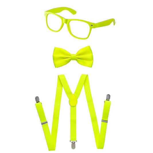 1 Set(s): Yellow Suspenders, Bowtie, Sunglasses | USA Decoration®